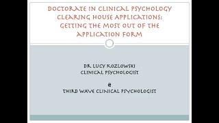 Applying to the Clinical Psychology Doctorate: Making the Most of the Application Form