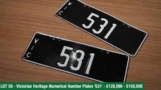 Victorian Heritage Number Plates - 2020 Shannons Winter Timed Online Auction