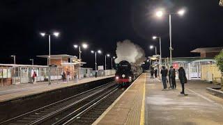 35028 Clan Line Rockets Through Hassocks Whistling at 75 MPH