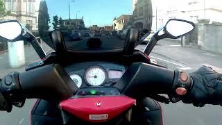 Gilera Nexus 500 driving through Ayr in Scotland