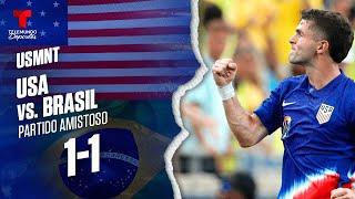 Highlights & Goles | USA vs. Brasil 1-1 | USMNT | Telemundo Deportes