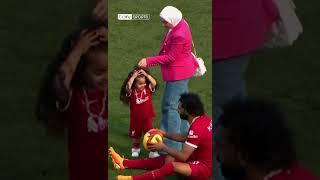 Mo Salah & his daughter pulling each others hair 🫶 #LFC #mosalah