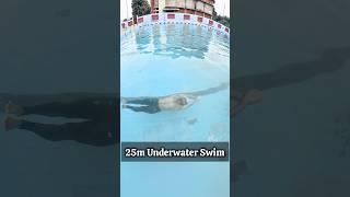 25m Underwater Swim on Back  #swimminglessons #swim #underwater #swimming