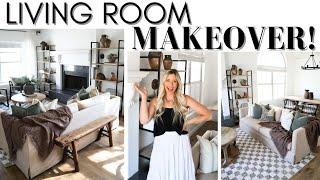 LIVING ROOM MAKEOVER ON A BUDGET || DESIGN TIPS || DECORATING OUR NEW SPACE || RENTER FRIENDLY