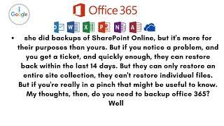 backup solution for office 365 | backup Microsoft office 365 | Microsoft 365