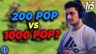 200 Pop vs 1000 Pop EPIC 1v5 | AoE2