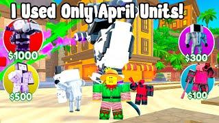 I Used Only April Units And Defeat Solo Nightmare In Toilet Tower Defense Roblox!