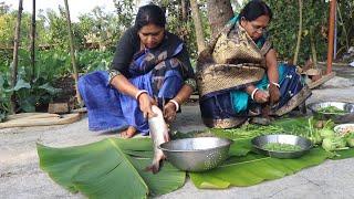Full Bengali Village Style Recipe / Fish Light Jhol and Palong Sak Recipe