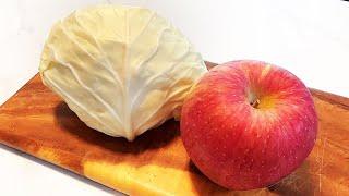 양배추와 사과 이렇게 드세요 :: 운동없이 -5kg 금방 빠지는 다이어트 요리 :: 초간단 양배추 요리 :: Eat apples and cabbage like this