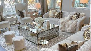 MODERN GLAM LIVING ROOM DECORATING IDEAS