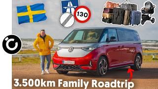 VW ID.BUZZ GTX Familien Urlaub - 3.500km im langen Elektro Bulli!