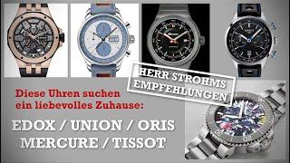 Lieblingsstücke: Union Glashütte, Mercure, Edox, Tissot, Oris - Shopping-TV mal anders.