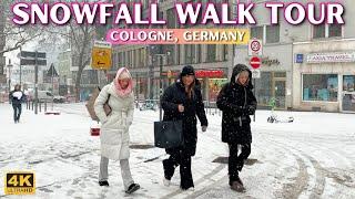 Schneespaziergang Köln Deutschland  Schneefallspaziergang 4k [Mit Bildunterschriften]