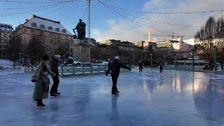 Sweden, Stockholm -  Stockholm in Winter: Snowfall and Ice Skating