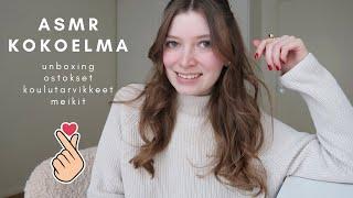 ASMR suomi kokoelma - laukun unboxing, ostosten esittely, meikit | ASMR in different languages