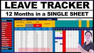 ANNUAL LEAVE TRACKER in Single Sheet, Excel