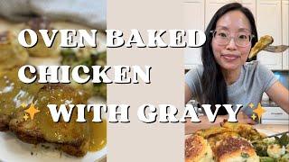 Baked Chicken Thighs with Gravy | The ultimate weeknight dinner