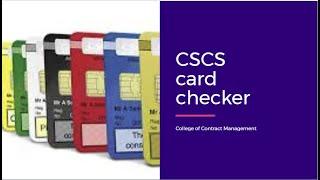 CSCS card checker