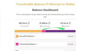 Instructions for transferring Transferable Balance from Pi Mainnet to Wallet