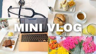 MINI VLOG A busy day in the life of a medical student | clinical rotations, Cafe studying, cooking