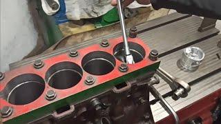 Капитальный ремонт двигателя Приора, расточка через фальш головку. Torque Plates.