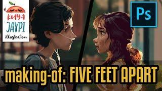 Five Feet Apart - Fan Art - Making Of Photoshop Digital Art Painting