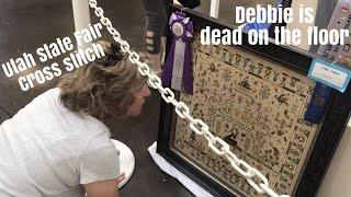 FLOSSTUBE #74 DEBBIE TAKES YOU AROUND UTAH STATE FAIR CROSS STITCH ALSO YOU WILL LAUGH HARD *FUNNY*