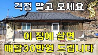 이건 몰랐지요~이 집에 살아 주시면 매달30만원 1년간 드립니다.[땅지통]