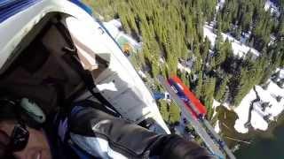 Wingsuit Flying over Island Lake Catskiing