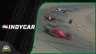 IndyCar Series drivers avoid Sting Ray Robb's rogue tire at Iowa Speedway | Motorsports on NBC