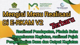 Cara Isi Realisasi Di e-RKAM V2 Realisasi Pendapatan, Pindah Buku, Pengeluaran Kegiatan, dan Pajak