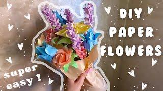 DIY  PAPER FLOWER BOUQUET  fun things to do when you're bored   !!