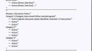 (10) Meeting Minutes Template - Project Management