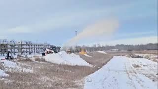 Double Auger Snowblower in Action