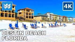 [4K] Destin Beach, Florida USA - Spring Break Walking Tour Vlog & Vacation Travel Guide  Binaural