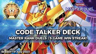 5-0 Streak! Code Talker Deck (Master Rank Duels) Season 19 - Yu-Gi-Oh! Master Duel