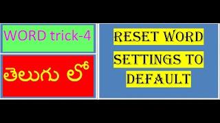 Reset Word settings to default