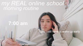 my REAL online school morning routine...