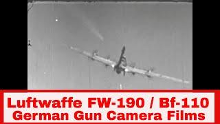 LUFTWAFFE FW-190 and BF-110 FIGHTER KILLS  GUN CAMERA FILMS 1944 43724