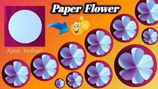 Beautiful Paper Flower Craft | Paper Cutting Design | Paper Flower Making Idea | Easy Paper Flowers