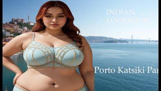 4K AI Indian Lookbook Plus Size Goddess Model Video - Porto Katsiki Paradise | New year Special 2025