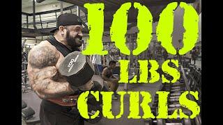 MONSTER ARM TRAINING! Illia GOLEM dumbbell curls 100 LBS!