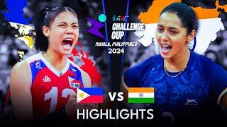  INDIA vs PHILIPPINES  | Highlights | AVC Challenge Cup 2024