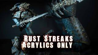 How to paint Rust/ Streaks using only acrylics || Leman Russ