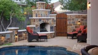 Austin Outdoor Living - Before & After - 5 - Patio Cover & Outdoor Fireplace