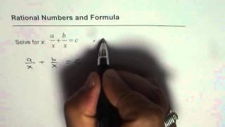 Isolate Variable from Rational Function Formula