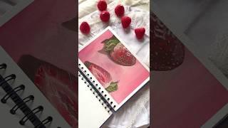 Рисуем клубнику гуашью #картина #art #рек #какрисовать #какнарисовать #клубника