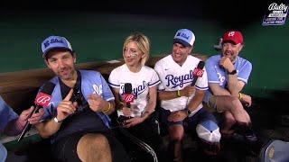 Heidi Gardner, Rob Riggle, Paul Rudd and Jason Sudeikis on 2023 Big Slick Celebrity Softball Game