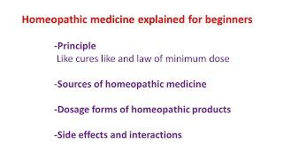 Homeopathic medicine principle and example explained