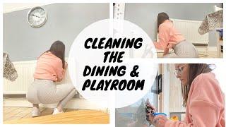 Clean With Me | Dining & Playroom Clean | Kate Berry | Spraying | Wiping